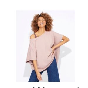 Pact organic raw hem poncho (light mauve)